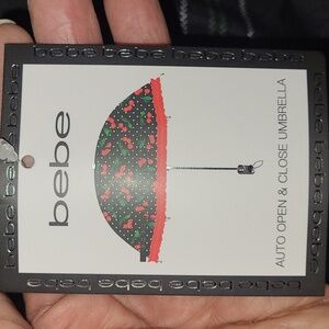 Bebe Black & Red Compact Auto Open & Close Umbrella